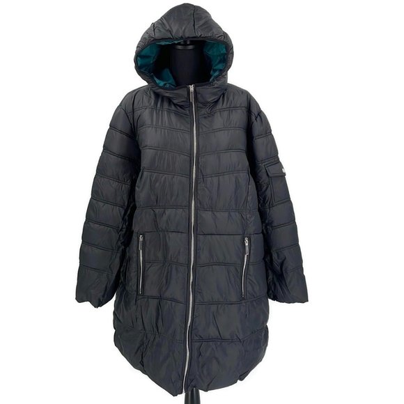 Outdoor Spirit Black Puffer Parka Jacket Coat Plus Size 2X - Picture 2 of 10